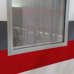 Противопожарное алюминиевое окно серого цвета / серия FRM1180